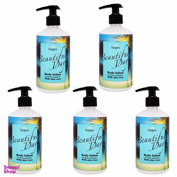 لوسیون بدن سوپکس (Soapex) مدل Aloe Vera حجم 350 میلی لیتر مجموعه 5 عددی