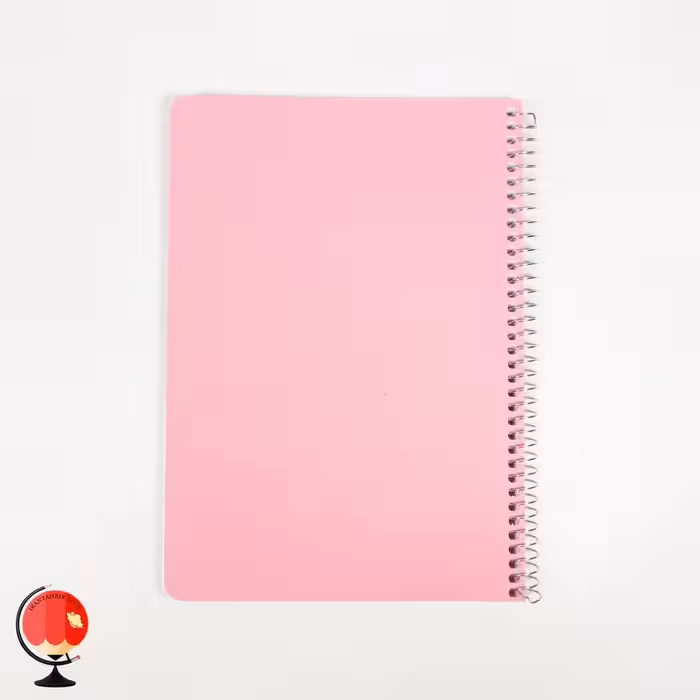 دفتر مشق 50 برگ سیمی جلد طلقی رنگی صورتی آتی