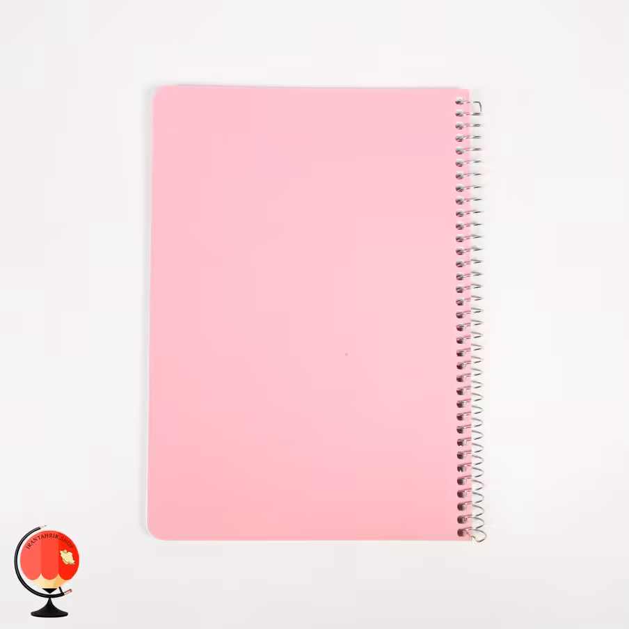 دفتر مشق 50 برگ سیمی جلد طلقی رنگی صورتی آتی