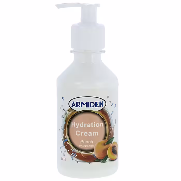 کرم آبرسان و مرطوب کننده آرمیدن مدل هلو  و آلوورا و بلوبری حجم 250 میلی لیتر

