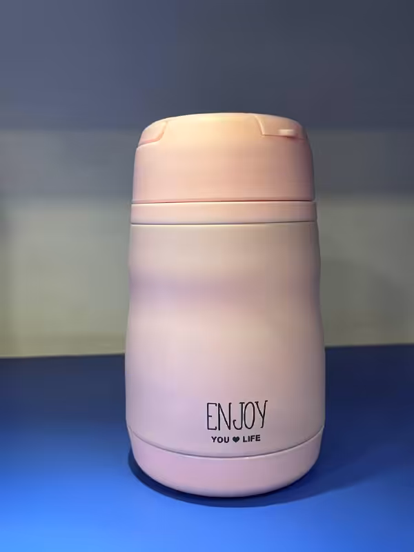 فلاسک غذای کودک 600 میل دسته دار با قاشق تاشو و کیفیت عالی  ENJOY VACUUM JUG