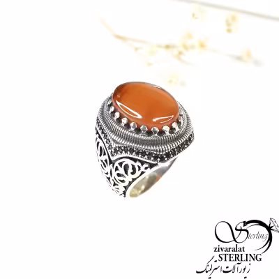 انگشتر عیار925 عقیق مردانه کد 8642