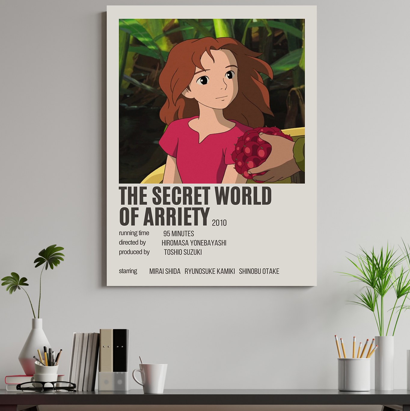 تابلو شاسی طرح انیمه  the secret world of arriety سایز 13 در 18 سانتی متر  