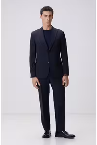 کت وشلوار آبی مردانه و شلوار کلاسیک پشم سرمه‌ای نتورک Network