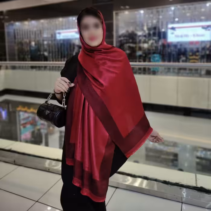 شال بامبو دورو رنگ  زرشکی  ارسال رایگان 