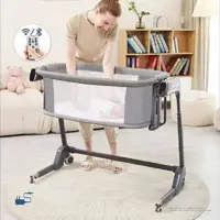 تخت نوزاد کنار مادر و گهواره برقی 3 کاره کیدیلو kidilo مدل SG506  رنگ طوسی