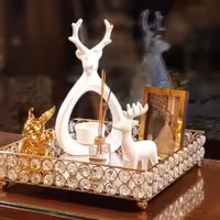 جا شمعی گوزن سفید سرامیکی