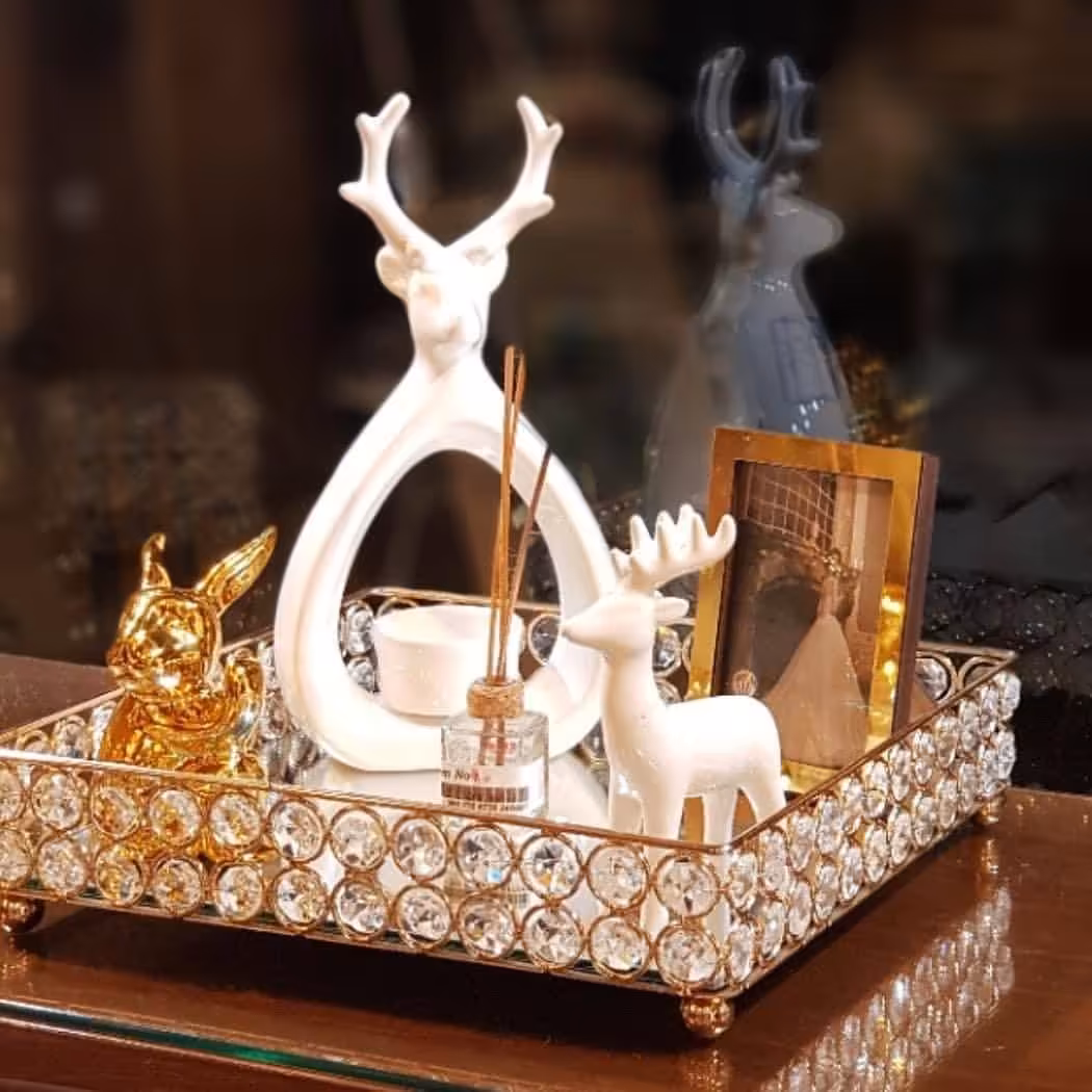 جا شمعی گوزن سفید سرامیکی