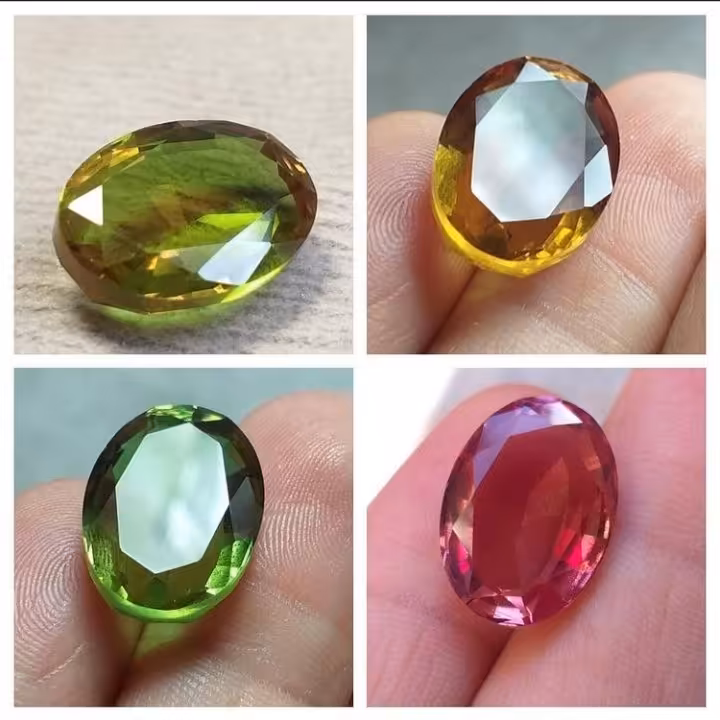 الکساندریت اصلی با خاصیت تغییر رنگ تراش بی نقص زیبا تضمینی 12قیراط