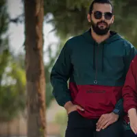 هودی مردانه D111 برساد رنگ سبز-زرشکی سایز 3XL