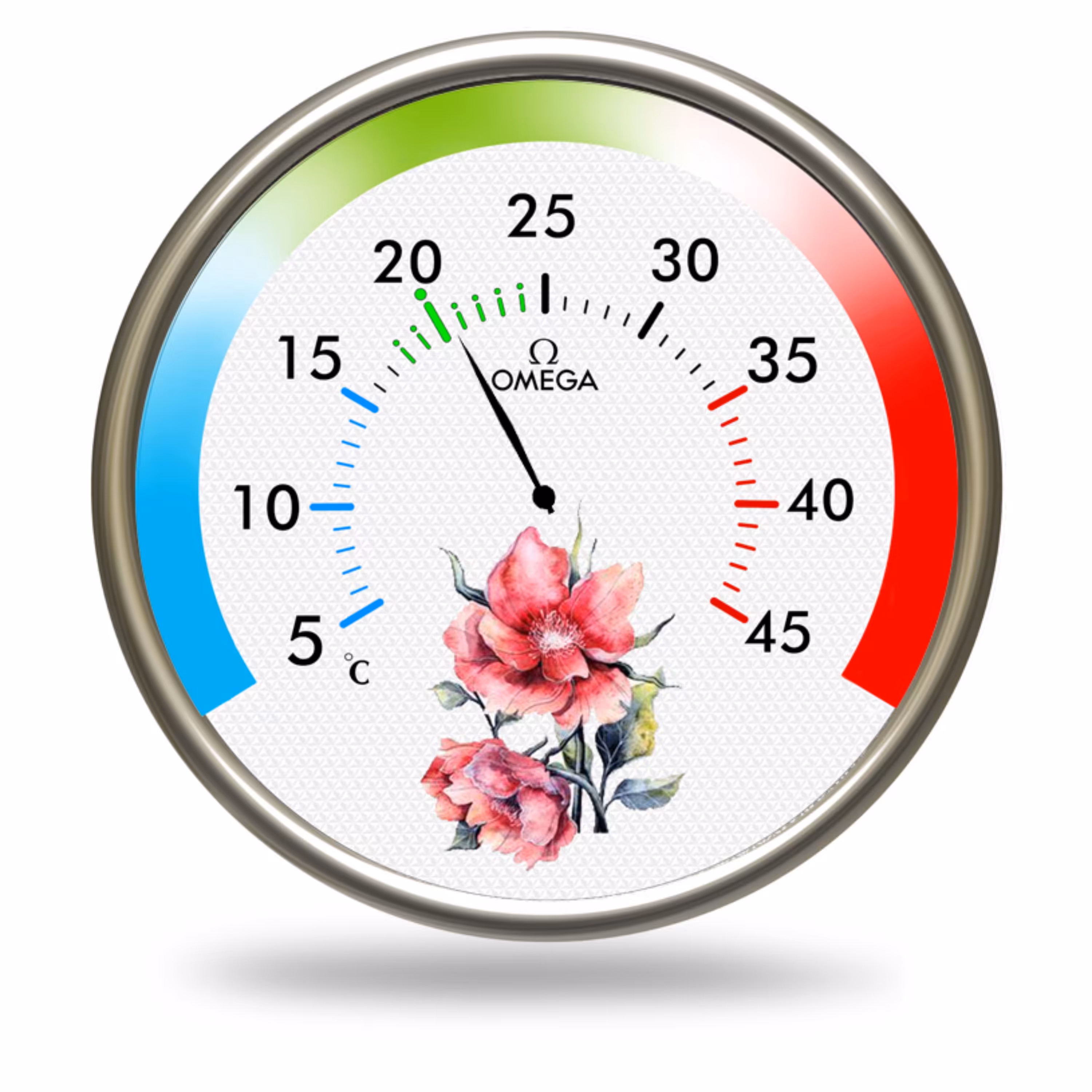 دماسنج انالوگ با رینگ استیل 7.5سانتی متر 