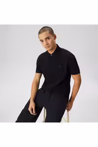 تی شرت یقه پولو مشکی مردانه سیاه کلاسیک فیت L.12.12 Lacoste