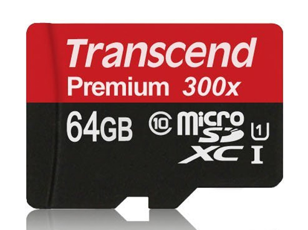 رم میکرو اس‌دی 64 گیگابایت Transcend Class 10 Premium 300X