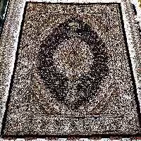 فرش دستبافت ریز ماهی خرّم طرح کمال الملک خوی سایز قالیچه سرمه ای 40 رج کد 120