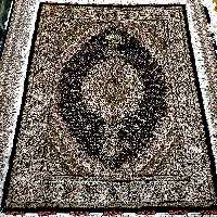 فرش دستبافت ریز ماهی خرّم طرح کمال الملک خوی سایز قالیچه سرمه ای 40 رج کد 120