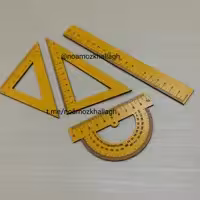 خط کش گونیا نقاله چوبی 