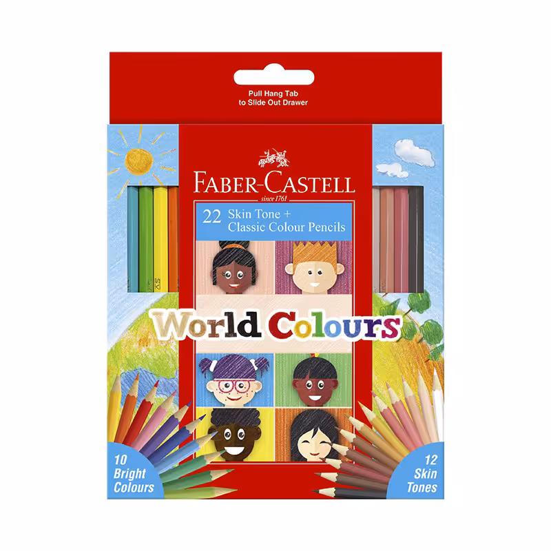 مداد رنگی 22 رنگ فابر کاستل مدل رنگ پوست