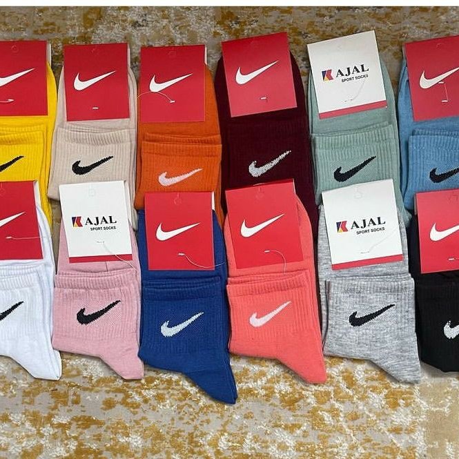 جوراب نیم ساق کش انگلیسی اسپرت طرح نایک در21رنگ مختلف (یک جفت )