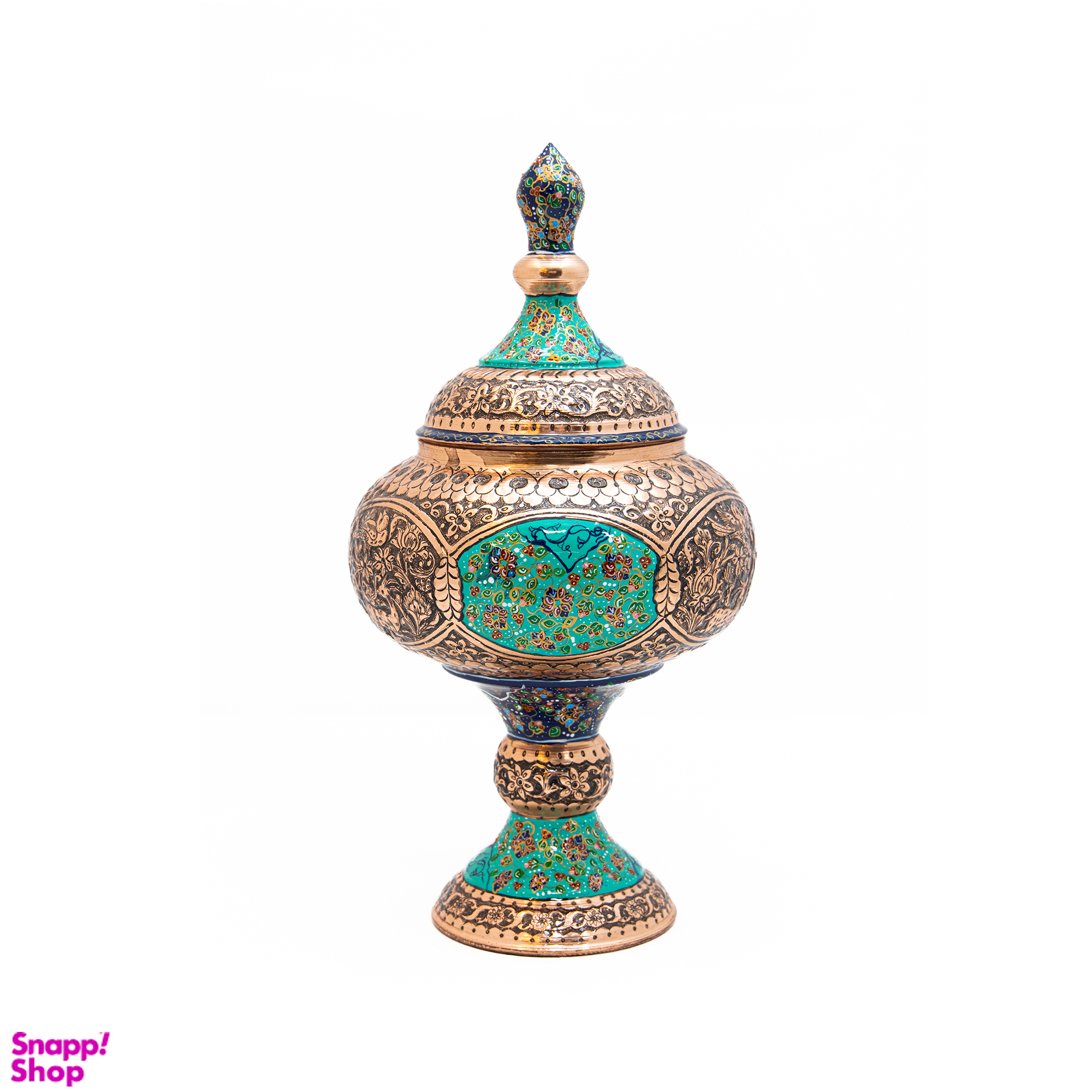 شکلات خوری مسی قلم زنی طرح تذهیب کد 6979