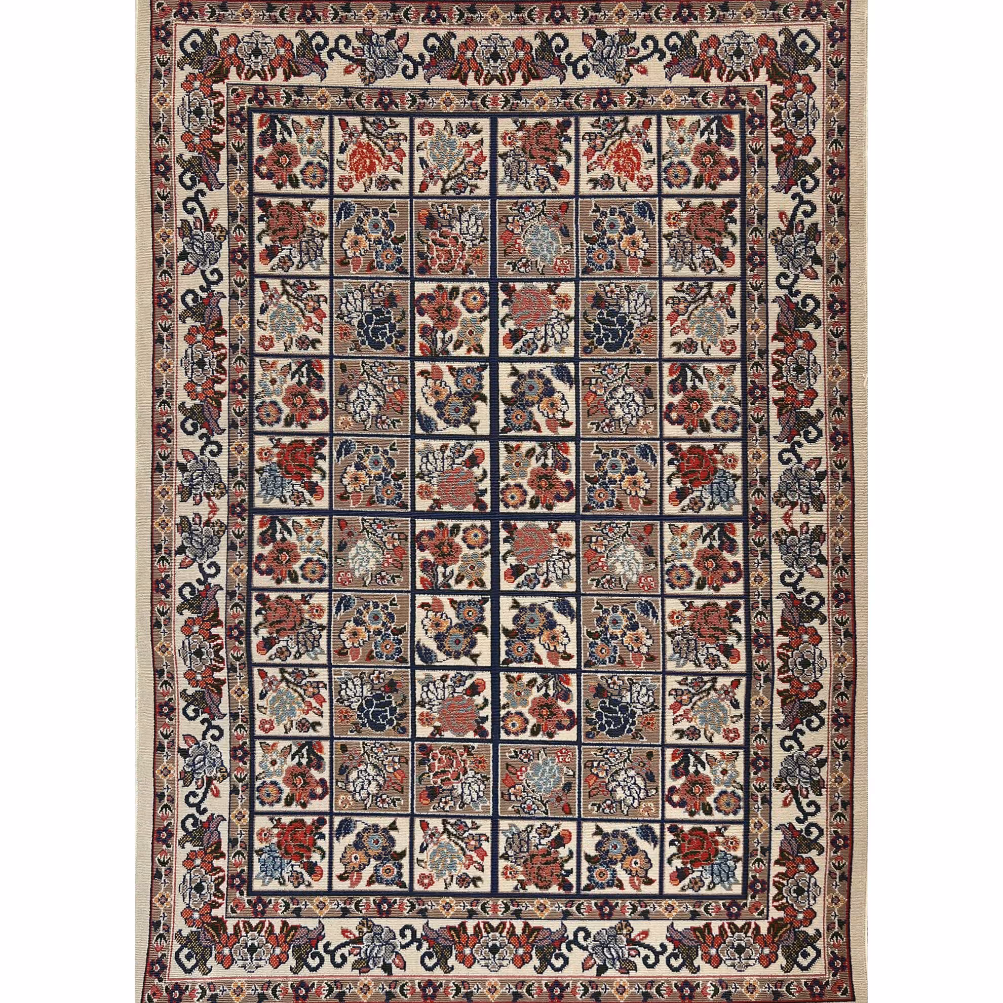 گلیم  (6-3)  طرح گلنوش کرم- دستار(ارسال پس کرایه)