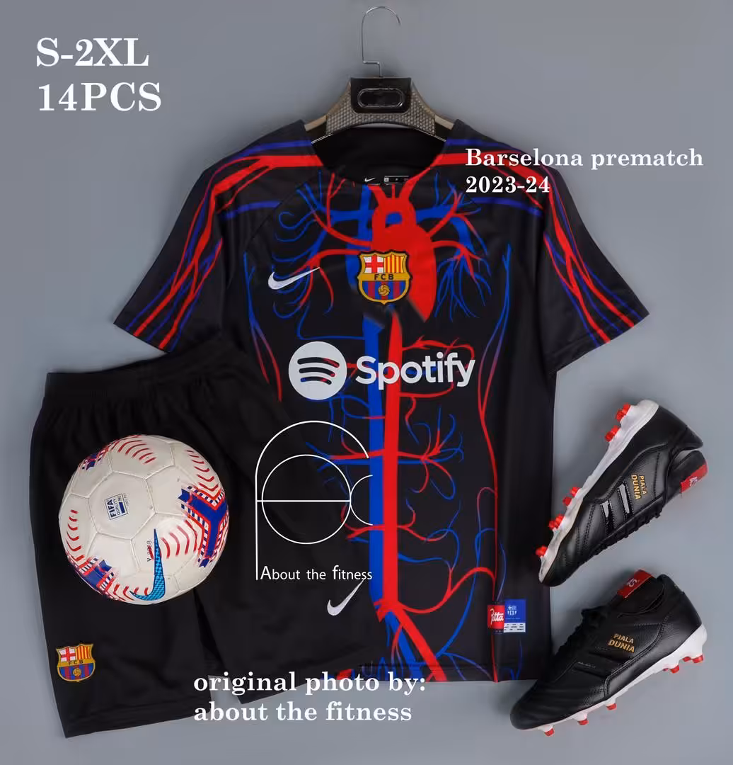 کیت پیش مسابقه بارسلونا 2022-2024 (پیراهن شورت) ورژن هواداری