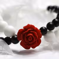 دستبند فنری دوبل طرح گل رز