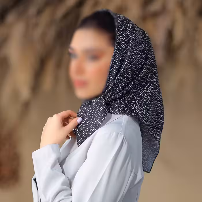 باندانا یا مینی اسکارف نخی طرح خال خالی ارسال رایگان 