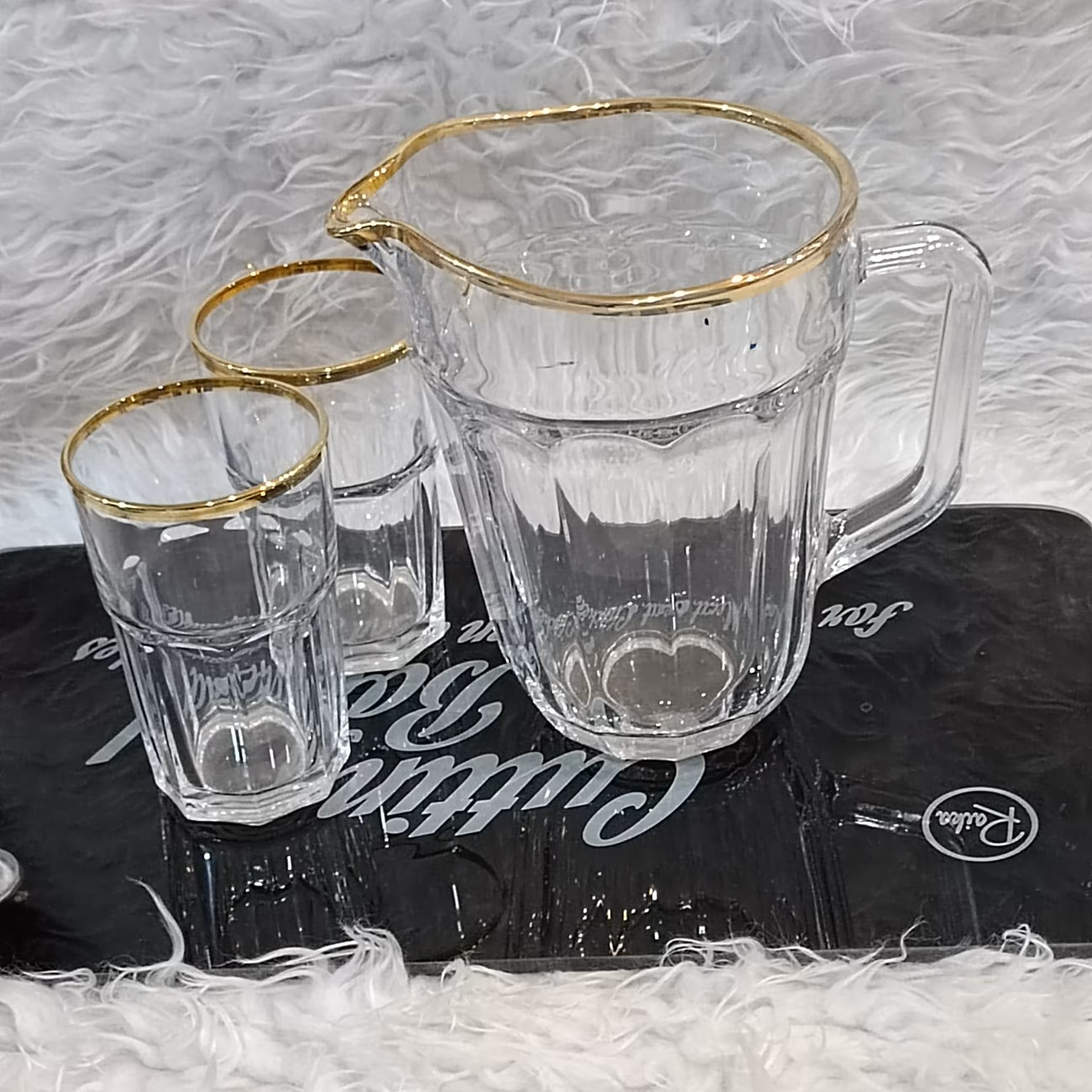 سرویس هفت پارچه پارچ و لیوان لب طلا خارجی بلینک مکس