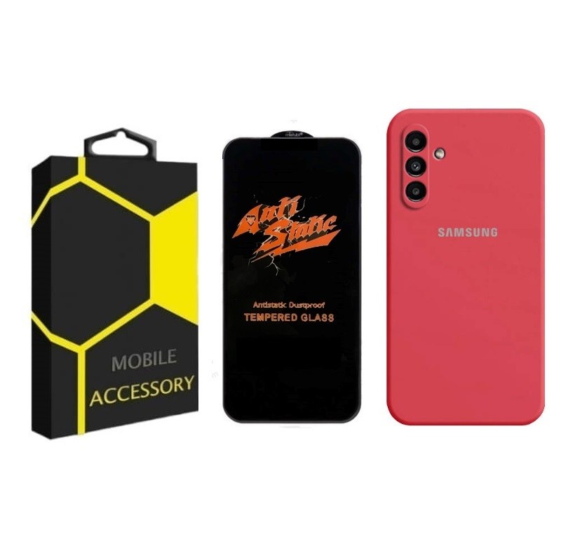 کاور سیلیکونی گوشی موبایل سامسونگ Galaxy A14 4G - 5G به همراه محافظ صفحه نمایش