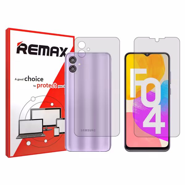 گلس صفحه نمایش و پشت گوشی سامسونگ Galaxy F04 مدل شفاف برند ریمکس کد SS