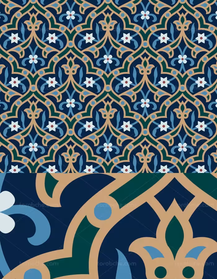 وکتور طرح کاشی کاری اسلامی شماره 133 - گرافیک با طعم تربچه