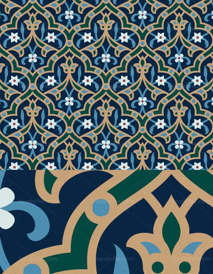 وکتور طرح کاشی کاری اسلامی شماره 133 - گرافیک با طعم تربچه