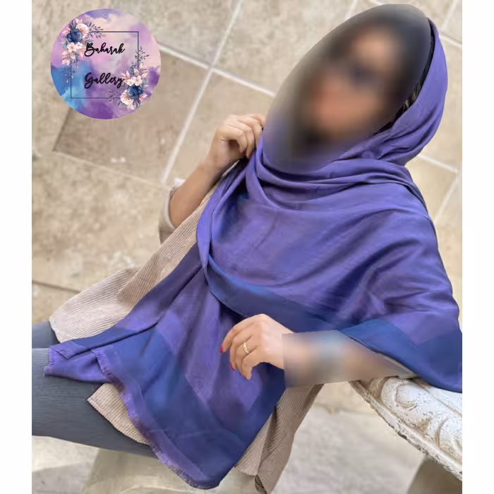 شال بامبو بنفش سورمه ای دورو  قواره دار جنس خوب لیز نیست قیمت مناسب با ارسال رایگان