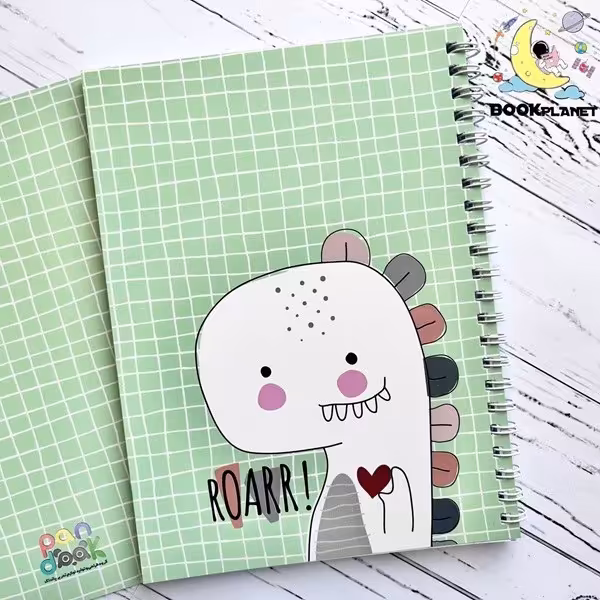 دفتر خط دار 70 برگ پانداک طرح دایناسور