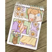 دفتر  با کاغذ کرافت طرح دخترانه  بنفش ملزومات بولت ژورنال و اسکریپ بوک