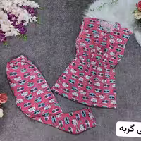 ست تاپ و شلوار پانته آ جنس نخ پنبه رنگ و طرح متنوع فری سایز 36تا42