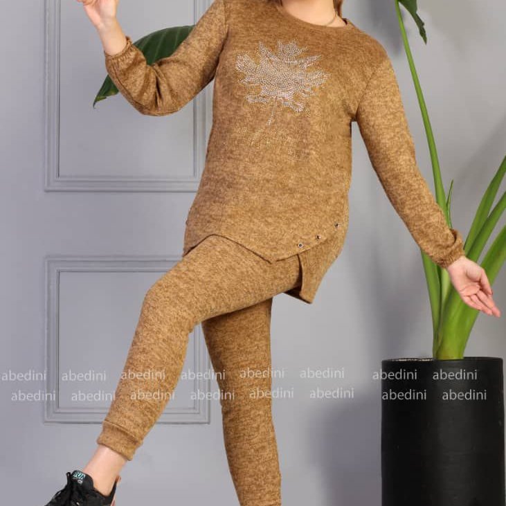 ست بلوز شلوار انغوره طرح نگینی دوسایز