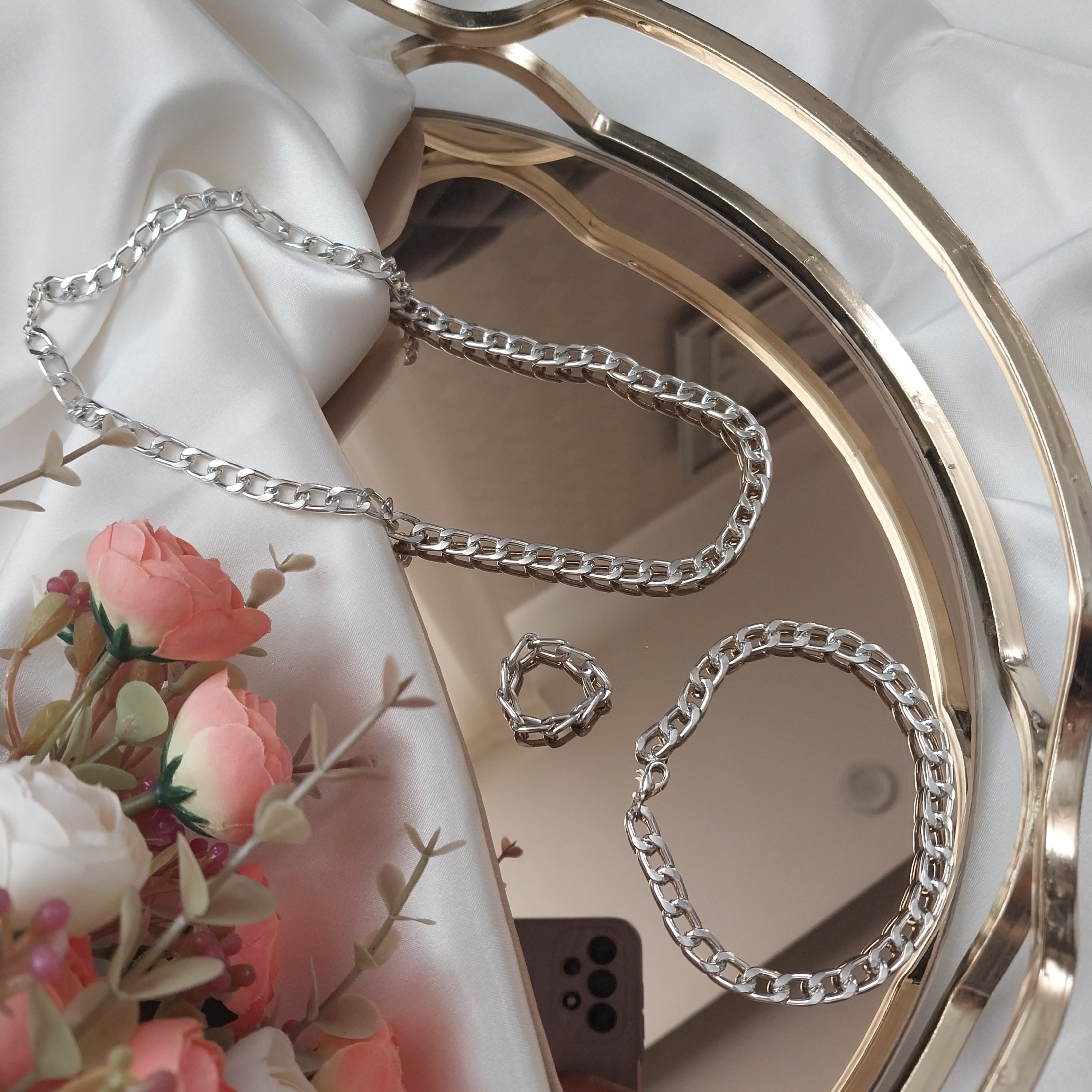 بدلیجات طرح کارتیر نقره ای جنس آلومینیوم رنگ ثابت ضد حساسیت نقره ای 