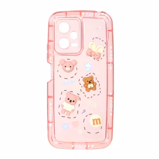 قاب گوشی عروسکی برجسته Happy برای Xiaomi Redmi Note 12 5G / Poco X5 - طرح 4