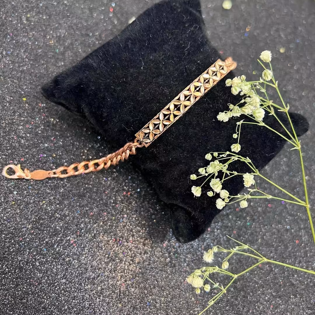 دستبند مسی تراش خورده