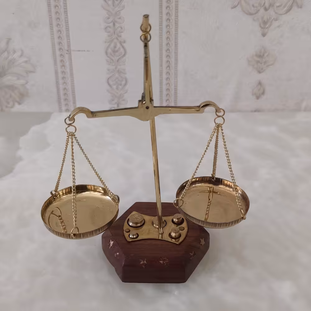 ترازو برنجی هندی مدل کفه ای 20 گرمی کد 4423