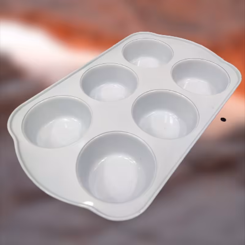 قالب کاپ کیک سایز بزرگ شش عددی رویه سرامیکی نسوز در ابعاد 35.22.4 سانتی متر