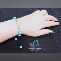 دستبند زنجیر و مروارید(رنگبندی دارد)