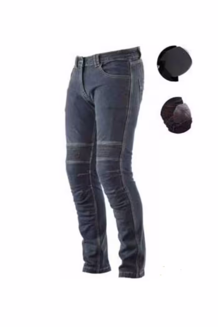 شلوار موتورسوار مردانه موتور سیکلت LYCRA پارچه انعطاف پذیر محافظت شده JEANS BLUE JEAN ebakbak