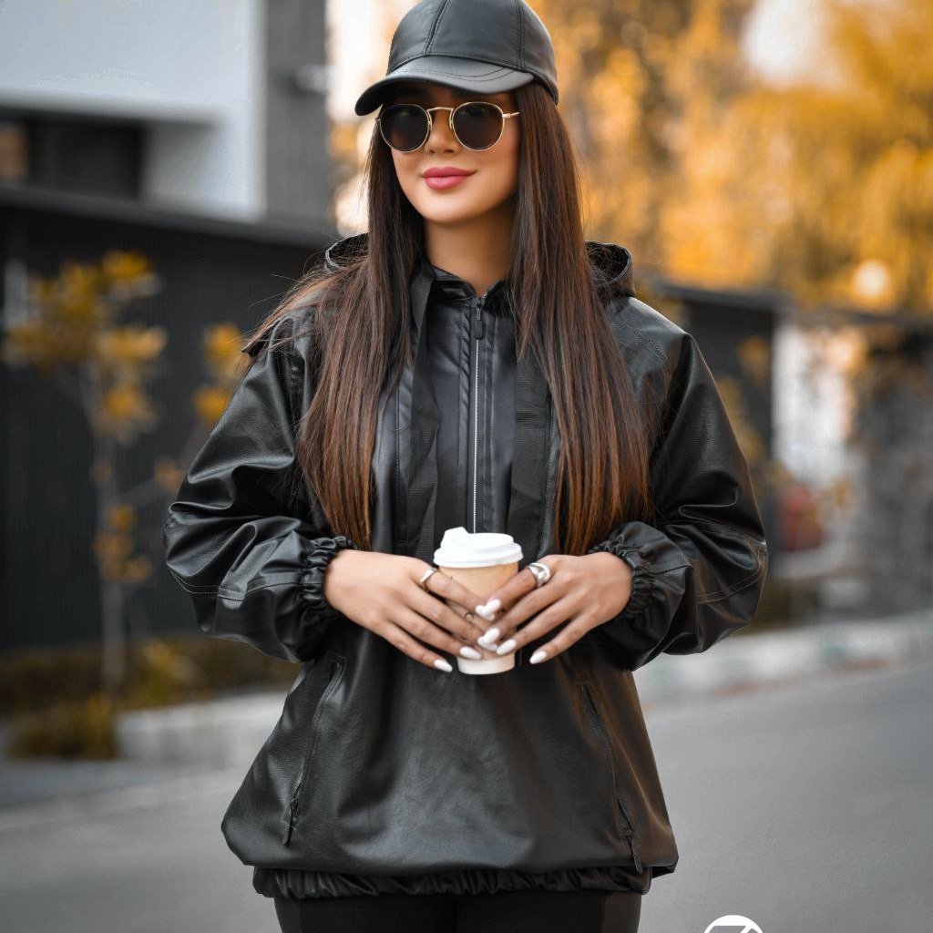 هودی زنانه چرم