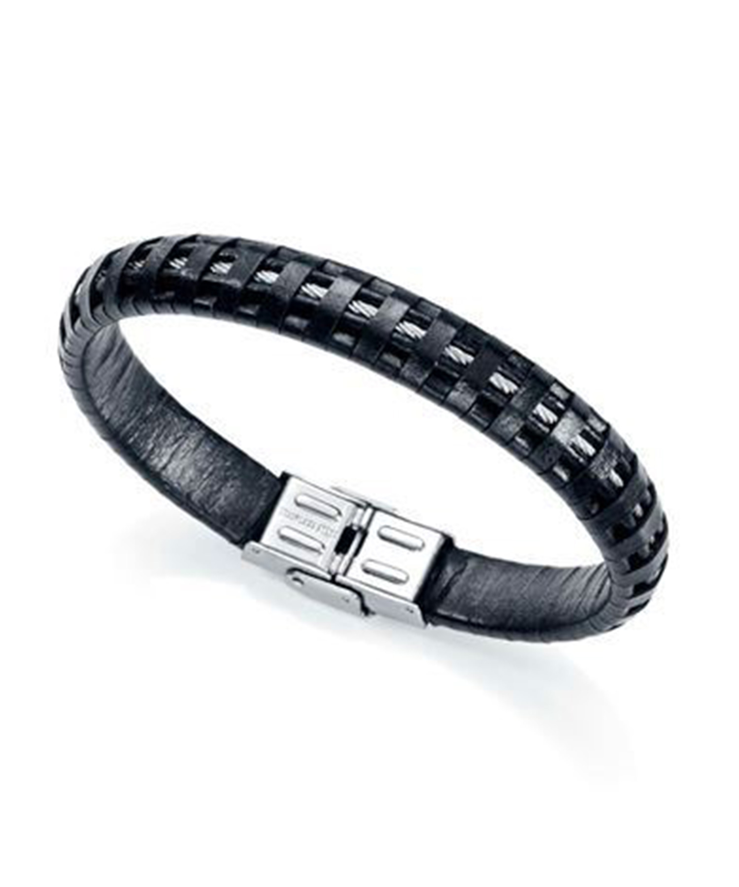 دستبند استیل و چرم مردانه و زنانه ویسروی, کد 6369P09010