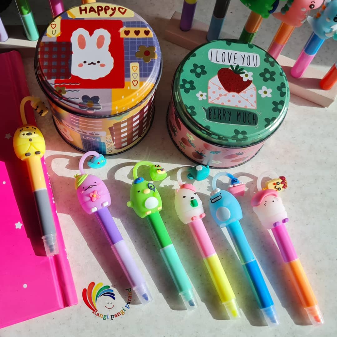 هایلایتر 12 رنگ سر سیلیکونی🌸😌