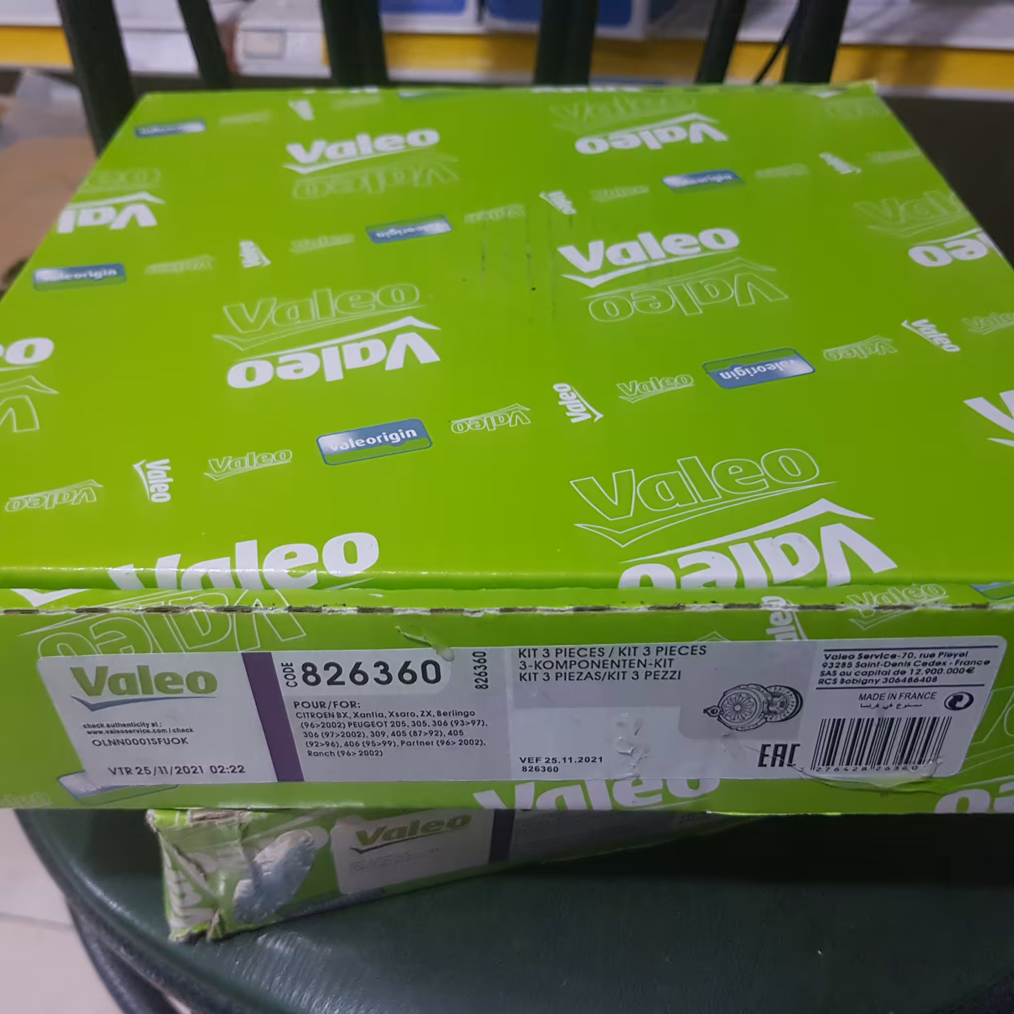 دیسک وصفحه کلاچ پژو405 سمند ودنا برند والئو سبز اصلی دارنده کد اصالت از سامانه تجارت