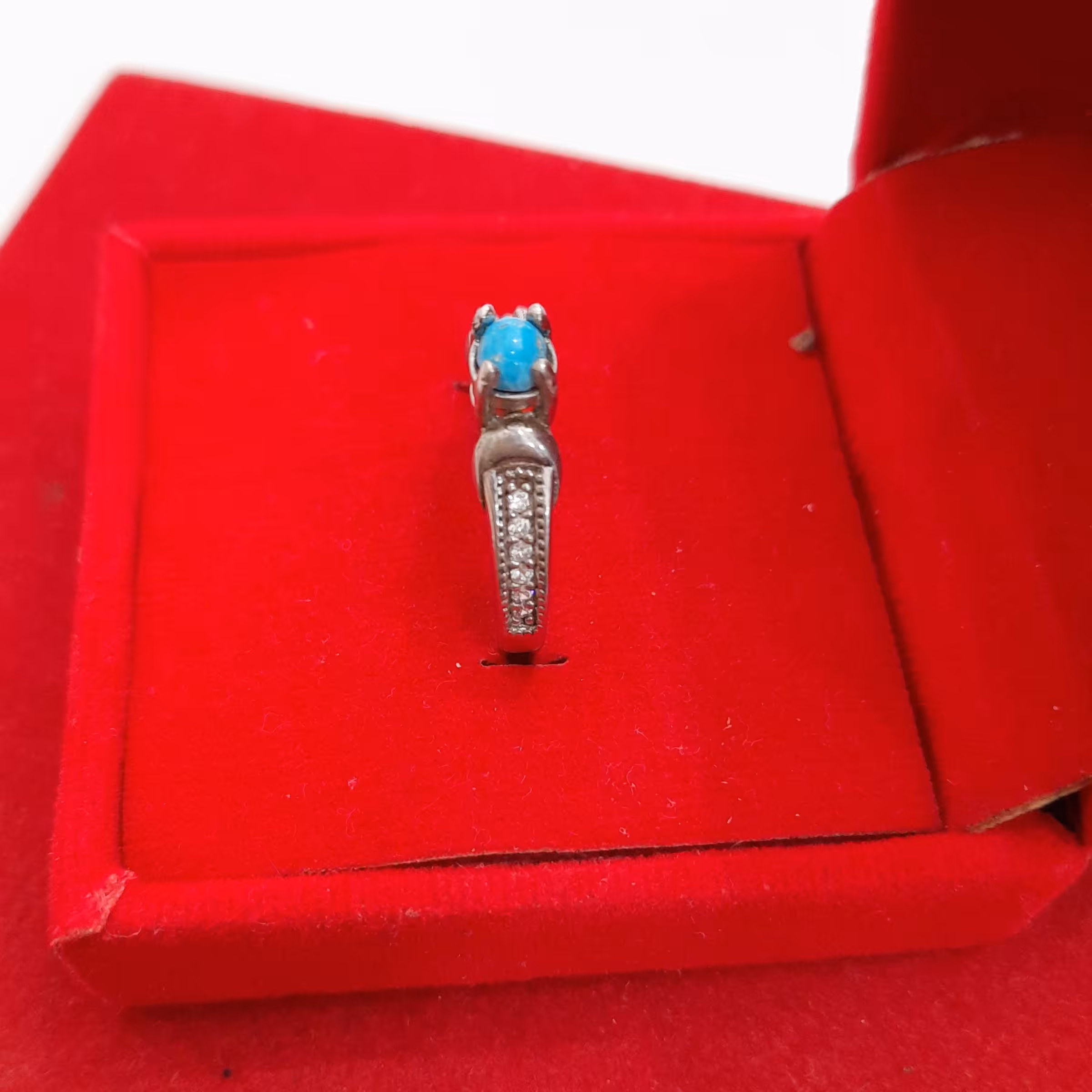 انگشتر نقره نگین فیروزه ریز