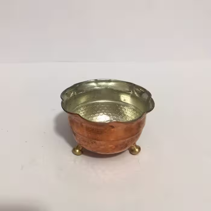 کاسه ماست خوری مسی پایه دار داخل قلع شده نانو شده